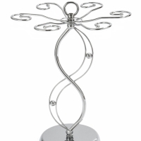 Подставка для бокалов, серебристая, на 6 бокалов