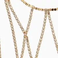 Цепочка на бедро бодичейн "Ярусы" со стразами, цвет белый в золоте