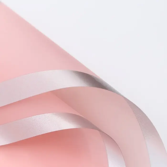 Пленка для цветов, &laquo;Серебряный кант&raquo;, пудра светлая, 57&times;57&plusmn;1 см