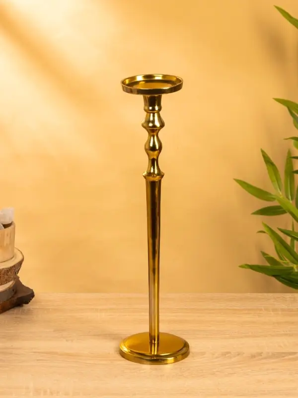 Подсвечник "Пьедестал" 11х11х42,5 см, алюминий, цв. Золото
