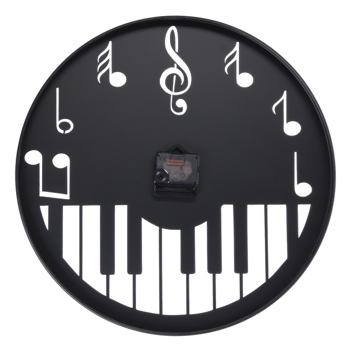 Часы настенные интерьерные &laquo;Пианино&raquo;, плавный ход, d-40 см