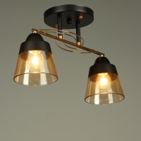 Люстра "Кансе" 2хЕ27 40Вт черно-золотой 41х15х23 см