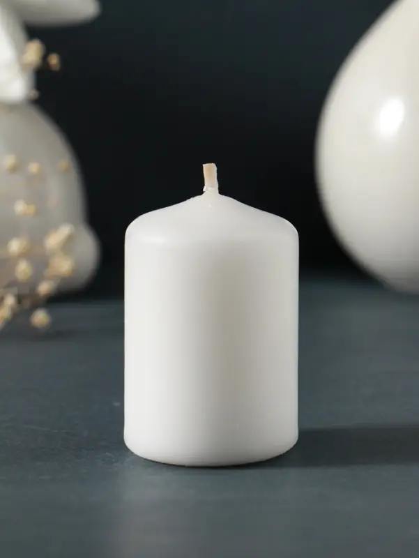 Свеча-цилиндр 4х6 см, 70 гр (набор 4 шт) белый