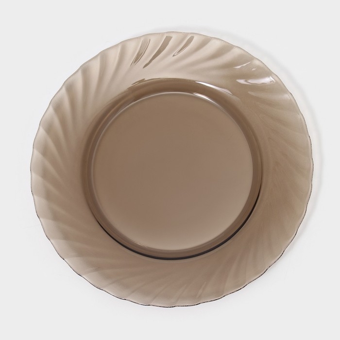 Тарелка обеденная стеклянная &laquo;Океан&raquo;, d=24,5 см, цвет коричневый