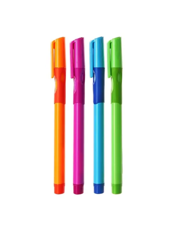 Ручка шариковая Calligrata, синий стержень, узел 0.7 мм, резиновый упор, МИКС