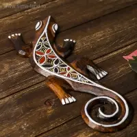 Панно дерево "Геккон" 31х11х1 см