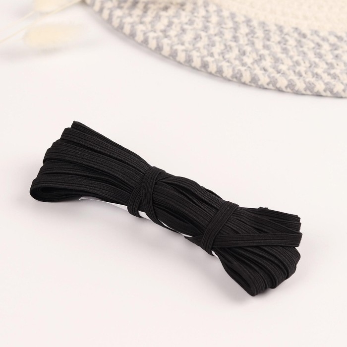 Резинка бельевая, 6 мм, 10 &plusmn; 1 м, цвет чёрный, цена за 1 штуку