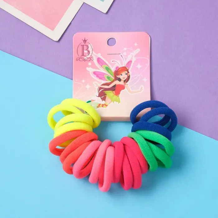 Резинка для волос "Фея Джул" (набор 20 шт) 2,5 см, яркий