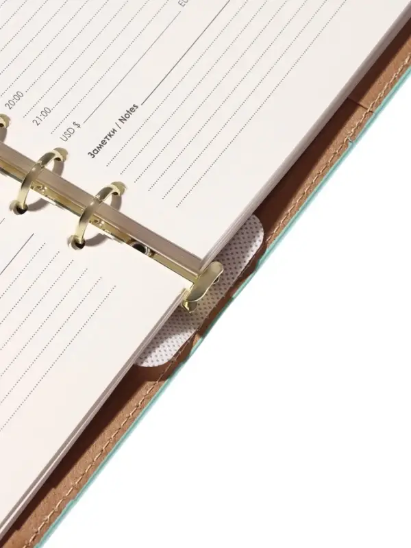 Органайзер на кольцах, A5, с клапаном, 80л, линия, к/зам, Бирюзовый