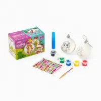 Набор для творчества &laquo;Елочные шары под раскраску &raquo;Волшебство&laquo; + краски, 2 шт.