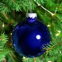Елочный шар Finery Gloss, 10 см, глянцевый синий