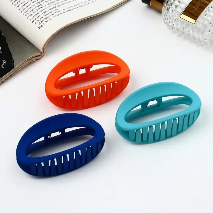 Крабик для волос &laquo;Леона&raquo;, овал классика матовый, 8.5 см, МИКС