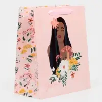 Пакет подарочный ламинированный, упаковка, &laquo;Ты красивая&raquo;, радужная голография, ML 23 х 27 х 11.5 см