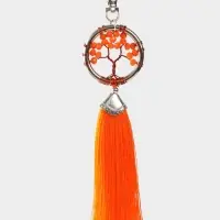 Брелок ловец снов "Древо жизни" 19 см, цв. оранжевый