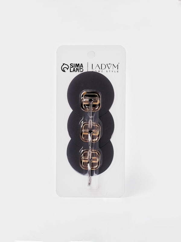 Набор самоклеящихся крючков "Gold", 3 шт 6,5х2,3х6,5 см