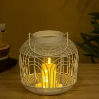 Подсвечник фонарь со стеклянной колбой 19х19х19,5 см, d 8,5 см, металл, цв. Белый