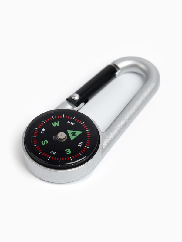 Компас с карабином C27, d=3 см, металлический