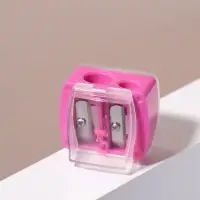 Точилка косметическая, с крышкой, двойная, МИКС