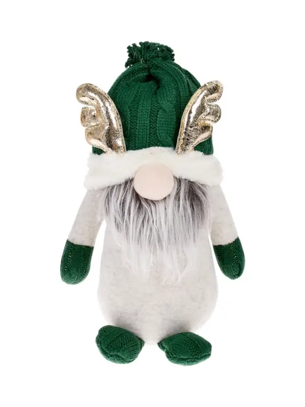 Фигура текстиль &laquo;Гном лосяш в зелёном&raquo; 33&times;12&times;18 см, 1 LED, от батареек AG13&times;3, свечение тёплое белое