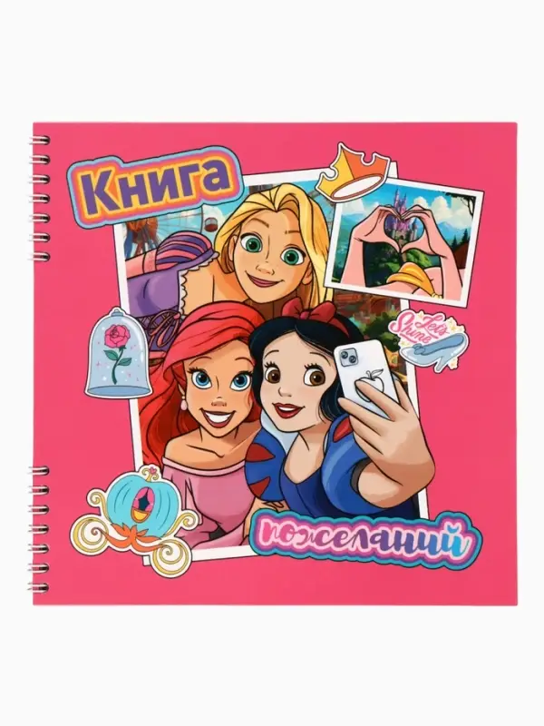 Книга пожеланий на пружине, 21,7х21 см, Принцессы
