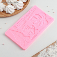 Молд Доляна &laquo;Тропические листья&raquo;, силикон, 20,7&times;12 см, цвет розовый