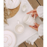 Набор кружек фарфоровых SL Home &laquo;Гато&raquo;, 350 мл, цвет белый