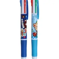 Ручка шариковая многоцветная Calligrata, автоматическая, 4 цвета, с рисунком, МИКС