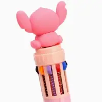 Ручка многоцветная 10 цветов Стич, розовый