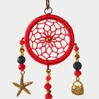 Брелок ловец снов, 17 см, красный