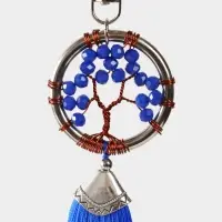 Брелок ловец снов "Древо жизни" 19 см, цв. синий