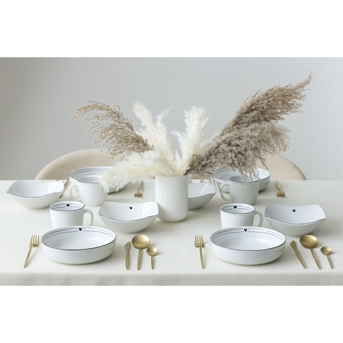 Глубокая тарелка керамическая &laquo;С любовью&raquo;, 17.5 х 17.5 х 5.5 см, 500 мл