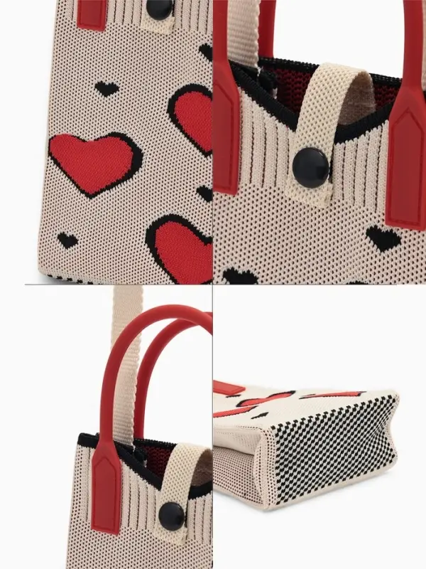 Сумка подр Сердца, 12*4*17, отд на кнопке, дл ремень, белый