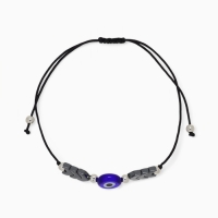 Браслет-оберег &laquo;Глазик&raquo; на нити, гематит, цвет чёрный в серебре