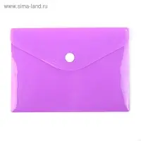 Папка-конверт на кнопке, А6, 180 мкм, Calligrata рифлёная, флуоресцентная, МИКС