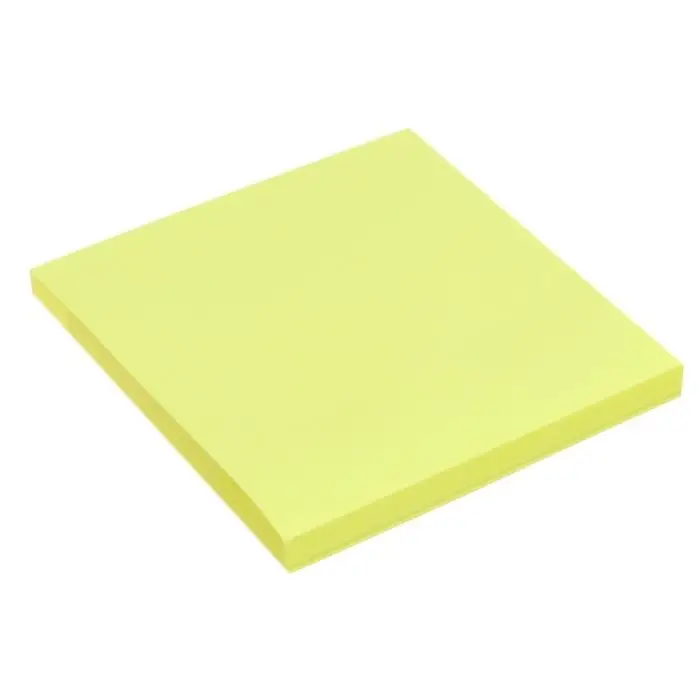 Блок с липким краем, 76&times;76 мм, 80 листов, флуоресцентный, жёлтый