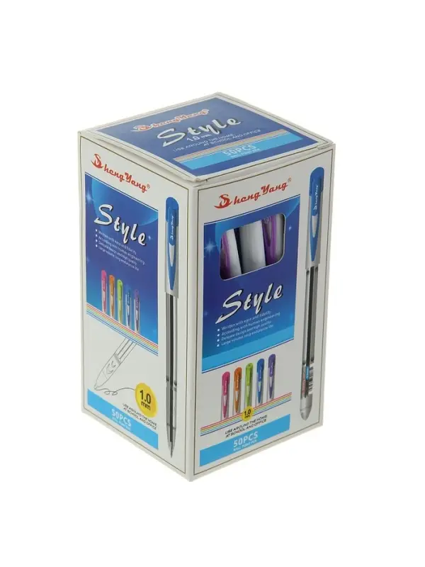 Ручка шариковая 1.0 мм, стержень синий, корпус тонированный с цветным колпачком, МИКС