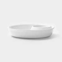 Блюдо Hanna Kn&ouml;vell, d=25 см, с секцией для соуса, фарфор, белое