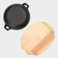 Сковорода чугунная Magma &laquo;Ансан&raquo;, 25&times;20,3&times;4,5 см, индукция, цвет чёрный