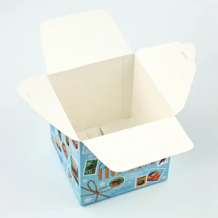 Коробка подарочная новогодняя складная &laquo;Новогодняя почта&raquo;, 12 х 12 х 12 см