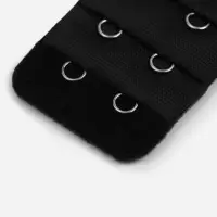 Застёжка для бюстгальтера, удлинитель, 3 ряда 2 крючка, 3.2&times;5 см, чёрная