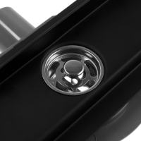 Трап ZEIN engr, c флaнцeм свободного вращ 360&deg;, 7*50 см, d=40/50 мм, нерж сталь, черный