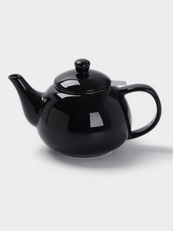 Чайник заварочный &laquo;Глянец&raquo;, 1100 мл, черный, металл сито