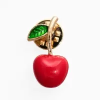 Значок "Вишня", цвет крано-зелёный в золоте