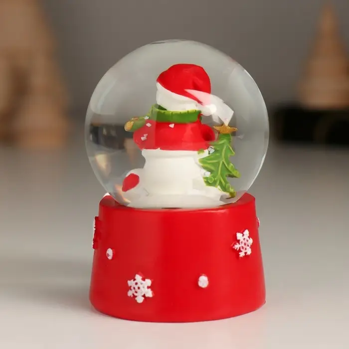 Снежный шар стеклянный &laquo;Новогодний персонаж с бантом, ёлочкой&raquo;, 4.7&times;4.7&times;6.5 см, МИКС