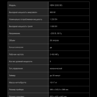 Микроволновая Печь HBW 2030 BG 20л 1250Вт черный