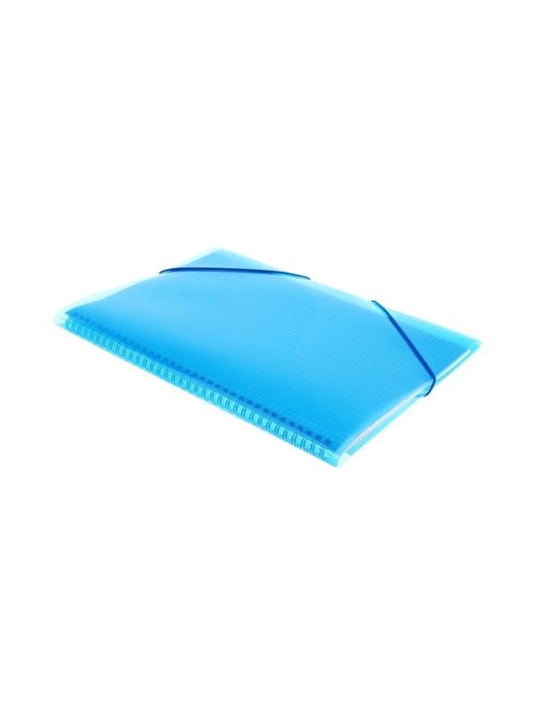 Тетрадь-папка А4 80л кл "FolderBook", пласт обл на закрыт греб с клапан на резинке, синяя