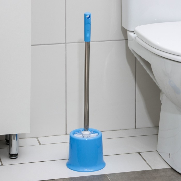 Ёршик для унитаза с подставкой, 13&times;53 см, цвет МИКС