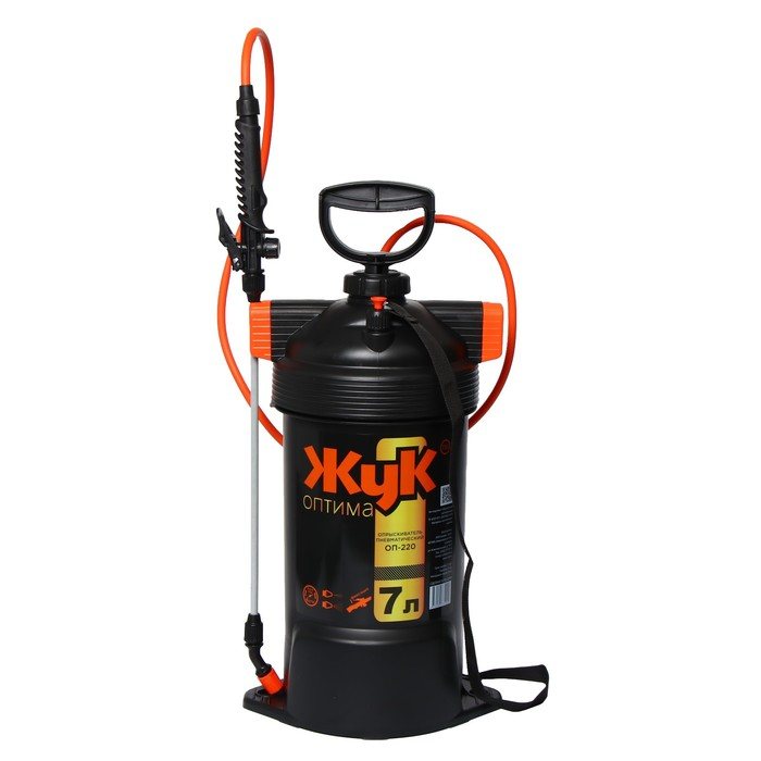 Опрыскиватель помповый, 7 л, термоусадка, пластиковый брандспойт, &laquo;Жук&raquo;