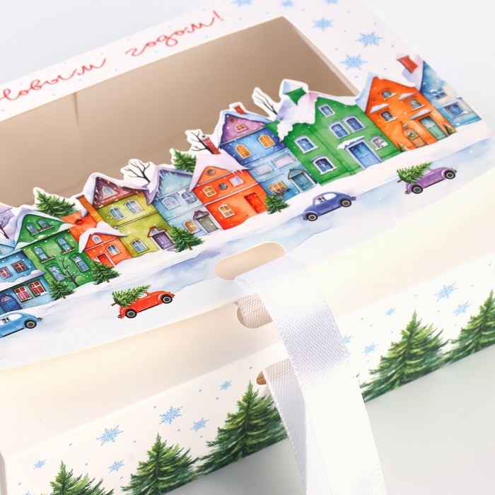 Коробка новогодняя складная &laquo;Новогодний город&raquo; 16.5 х 12.5 х 5 см, Новый год