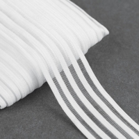 Резинка декоративная с прозрачными вставками, 29 мм, 10 &plusmn; 1 м, цвет белый